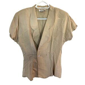 Casey and Max Beige Short Sleeve Notched Collar Blazer SZ 10